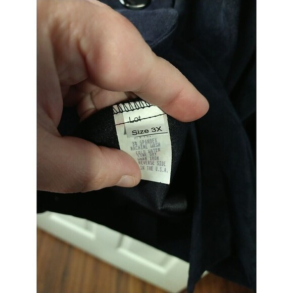 Mariano Dark Blue Three Button Front Long Sleeve Collared Blazer. Size 3X - Picture 11 of 13